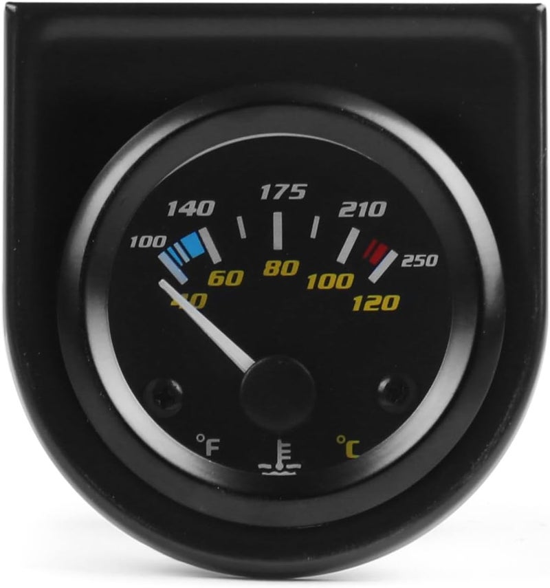 Dyno Racing 2" 52mm Pointer Car Water Temperature Gauge 40-120 Celsius /100-250 Fahrenheit Water Temperature Temp Gauge White Light with 1/8NPT Sensor Car Meter - Image 5